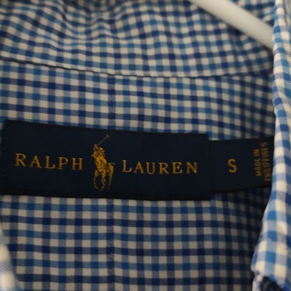 Ralph Lauren blue white button down shirt Sz S - Picture 4 of 5